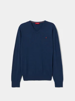 Pullover de lã decote em V|LION OF PORCHES New