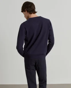 Pullover de lã decote em V|LION OF PORCHES Shop