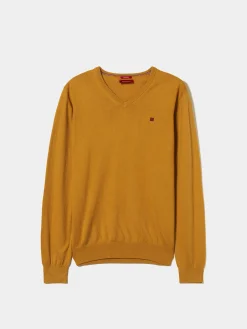Pullover decote em V algodão e caxemira|LION OF PORCHES Store