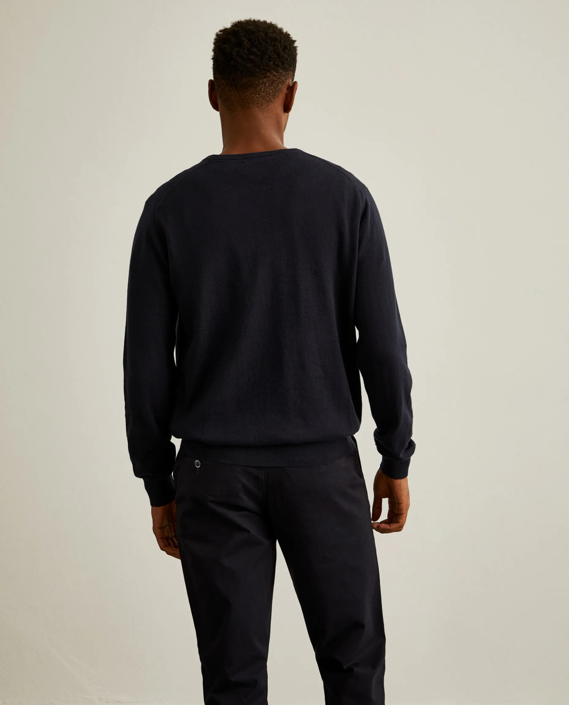 Pullover decote em V de algodão e caxemira|LION OF PORCHES Clearance