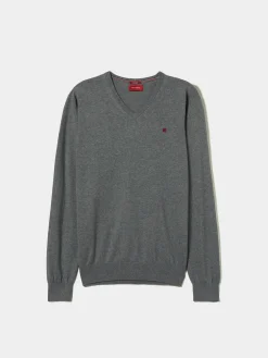 Pullover decote em V de algodão e caxemira|LION OF PORCHES Best Sale
