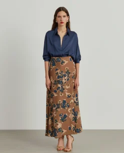 Saia comprida evasé com estampado|LION OF PORCHES Shop