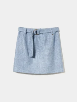 Saia tweed curta com cinto|LION OF PORCHES Flash Sale