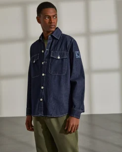 Sobrecamisa para homem regular fit em denim e com bolsos|LION OF PORCHES Shop