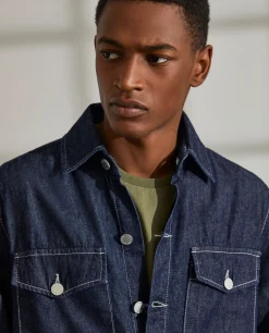 Sobrecamisa para homem regular fit em denim e com bolsos|LION OF PORCHES Shop