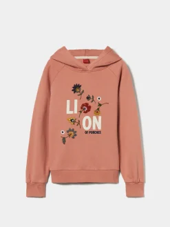 Sweater com capuz e bordado de flores|LION OF PORCHES Store