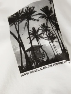 Sweater com capuz e estampado tropical|LION OF PORCHES Cheap