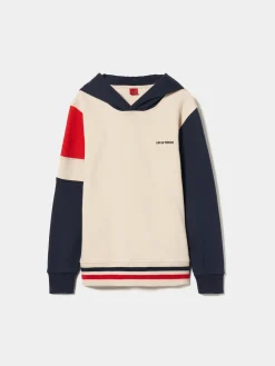 Sweater com capuz e mangas em contraste|LION OF PORCHES Cheap