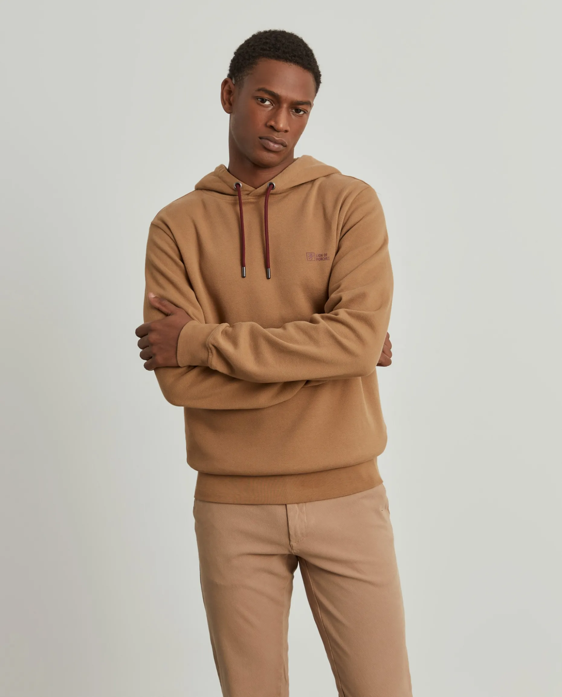 Sweater com capuz em malha piqué|LION OF PORCHES Discount