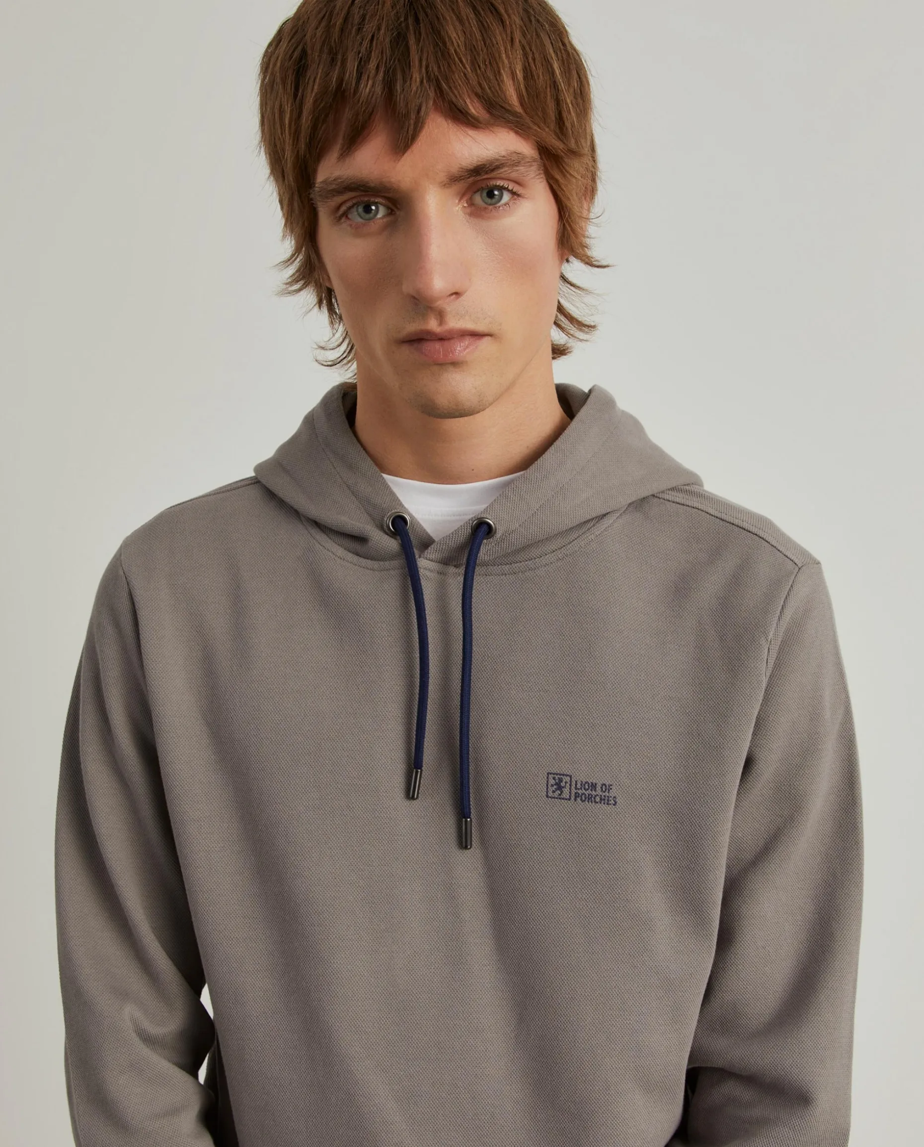 Sweater com capuz em malha piqué|LION OF PORCHES Sale