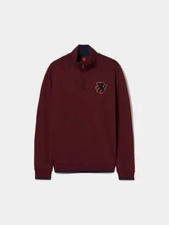 Sweater com fecho e riscas em contraste|LION OF PORCHES Hot