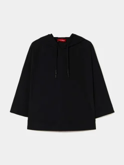 Sweater com manga raglan e capuz ajustável|LION OF PORCHES New