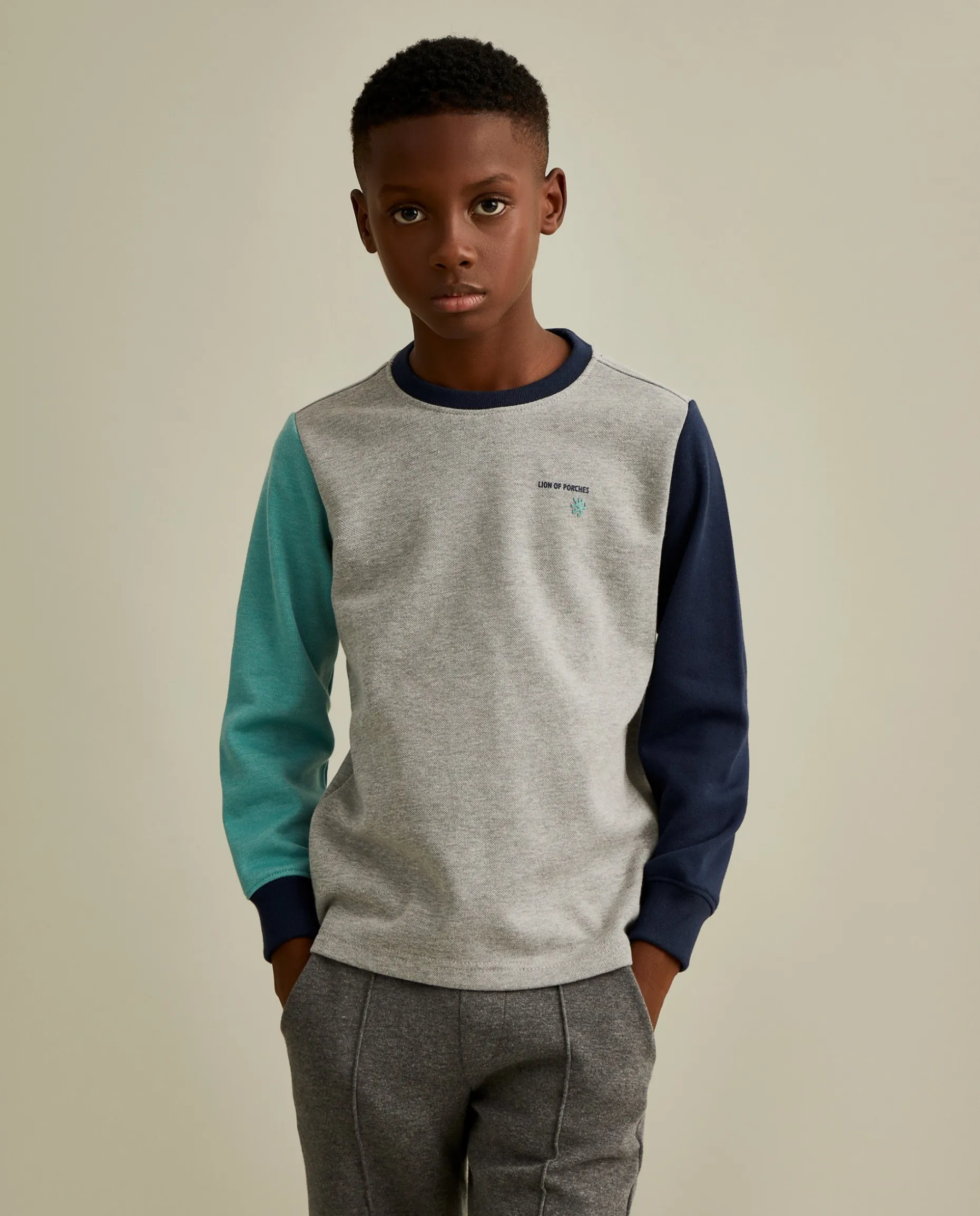 Sweater de algodão color block|LION OF PORCHES Sale