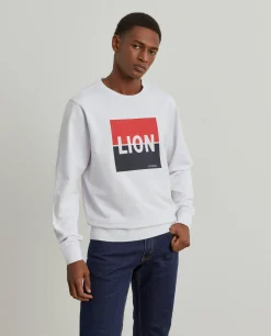 Sweater de algodão com estampado|LION OF PORCHES Flash Sale