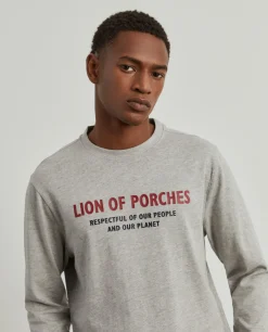 Sweater de algodão com estampado|LION OF PORCHES Outlet