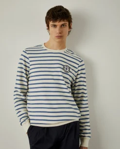Sweater de algodão com padrão de riscas|LION OF PORCHES Best Sale