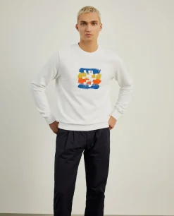 Sweater de gola redonda com estampado|LION OF PORCHES Clearance