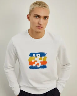 Sweater de gola redonda com estampado|LION OF PORCHES Clearance