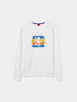 Sweater de gola redonda com estampado|LION OF PORCHES Clearance