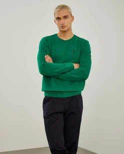 Sweater de gola redonda em algodão|LION OF PORCHES Clearance