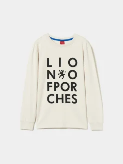 Sweater de manga comprida com branding no peito|LION OF PORCHES Online