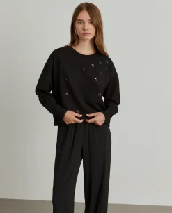 Sweater pormenor lantejoulas|LION OF PORCHES Best Sale