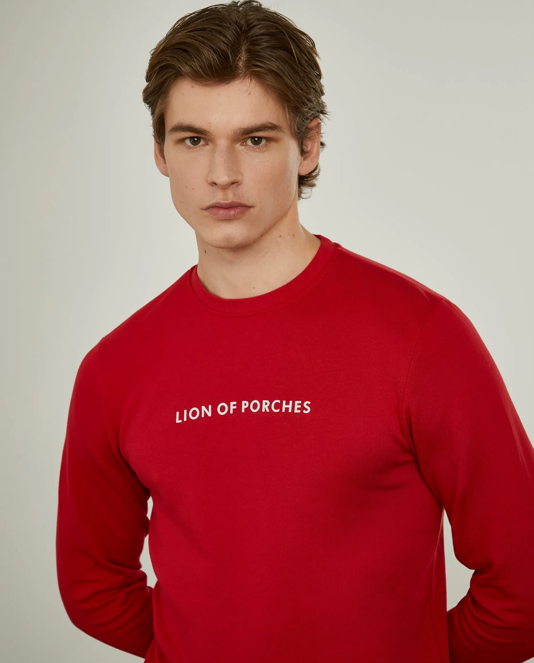 Sweatshirt de algodão com branding|LION OF PORCHES Best Sale
