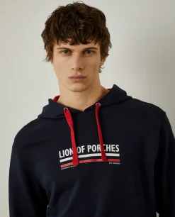 Sweatshirt de algodão com capuz|LION OF PORCHES Outlet