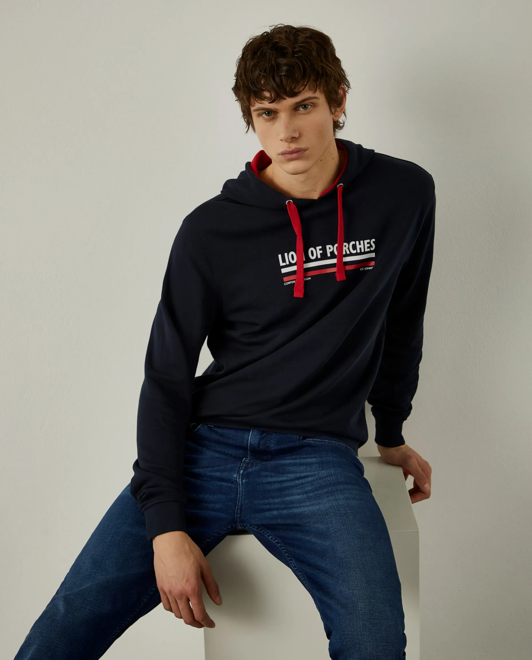Sweatshirt de algodão com capuz|LION OF PORCHES Outlet