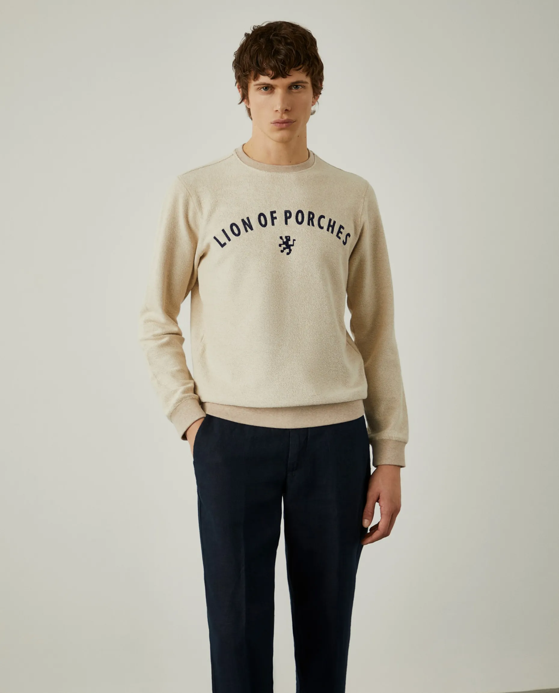 Sweatshirt de algodão com logotipo|LION OF PORCHES Sale