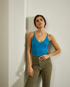 Top de malha canelada|LION OF PORCHES Fashion