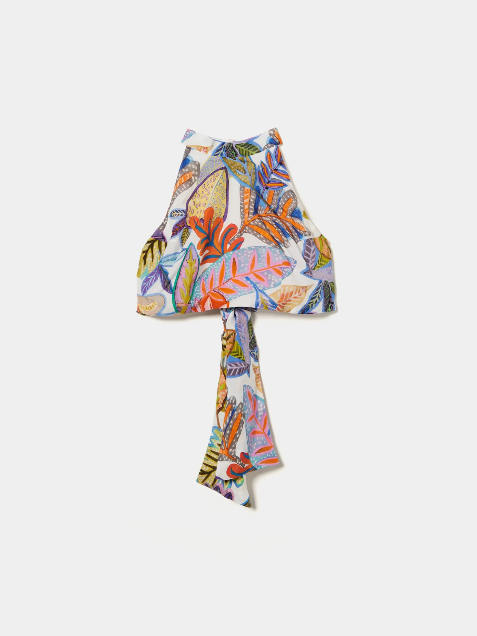 Top halter com padrão tropical|LION OF PORCHES Sale