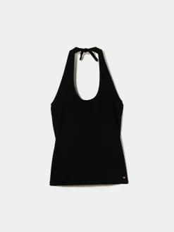Top halter de malha com costas abertas|LION OF PORCHES Outlet