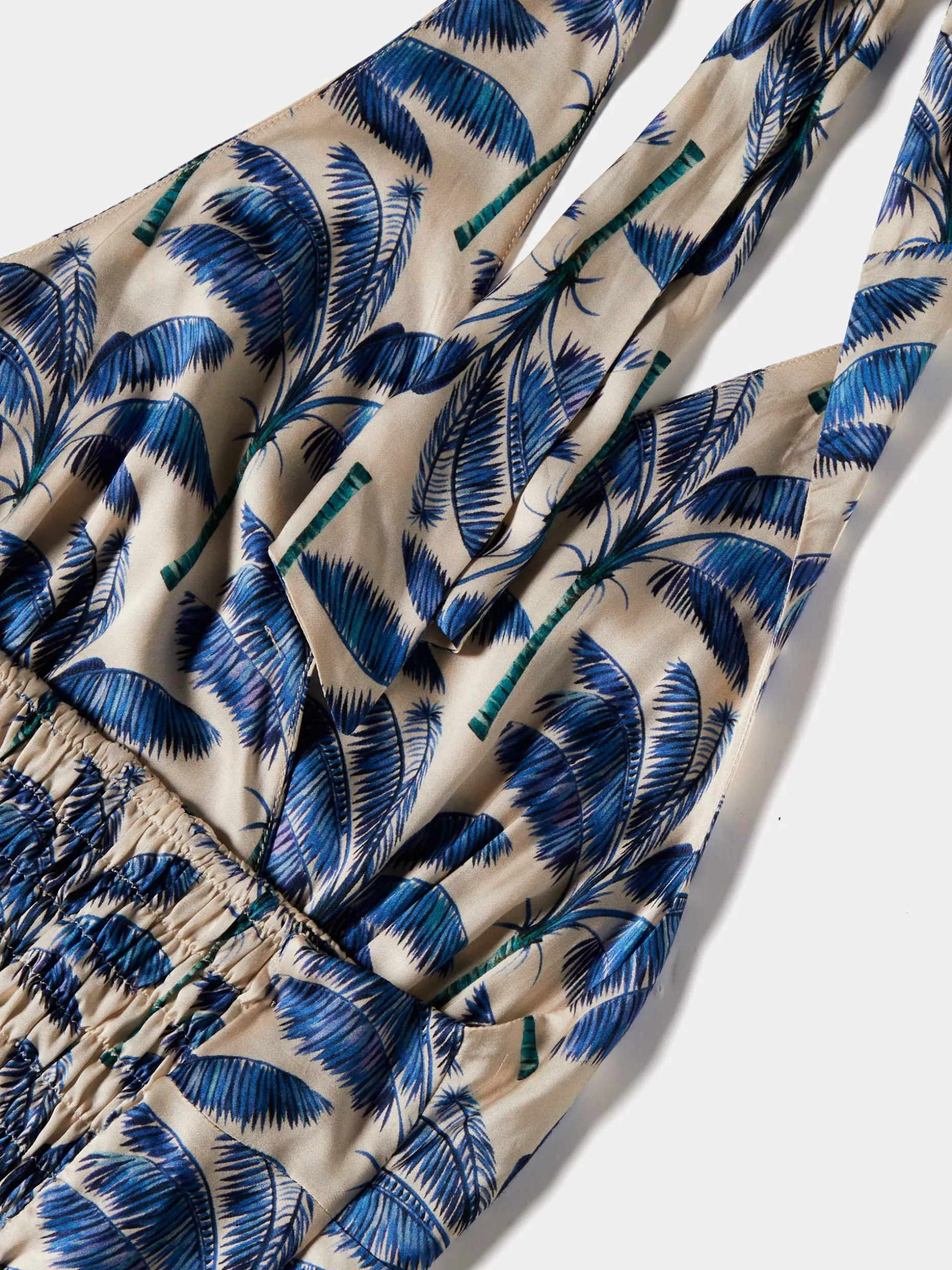 Top halter fluido com padrão palmeiras|LION OF PORCHES Store
