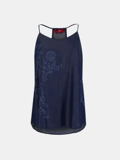 Top para mulher em lyocell com estampado floral e sem mangas|LION OF PORCHES Sale