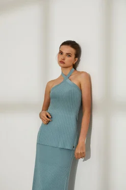 Top para mulher halter em malha estruturada|LION OF PORCHES Hot