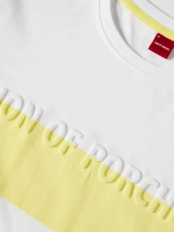 T-shirt 100% algodão com barra em contraste|LION OF PORCHES Fashion
