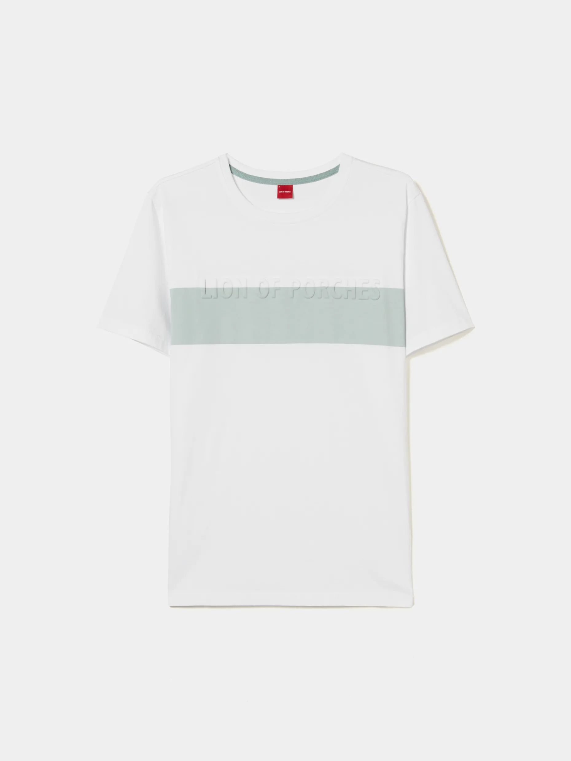 T-shirt 100% algodão com barra em contraste|LION OF PORCHES Outlet