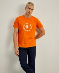 T-shirt 100% algodão com estampado|LION OF PORCHES Cheap