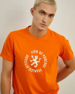 T-shirt 100% algodão com estampado|LION OF PORCHES Cheap