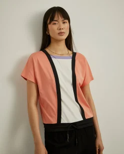 T-shirt color block com cintura ajustável|LION OF PORCHES New