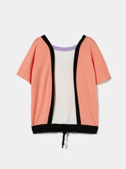 T-shirt color block com cintura ajustável|LION OF PORCHES New
