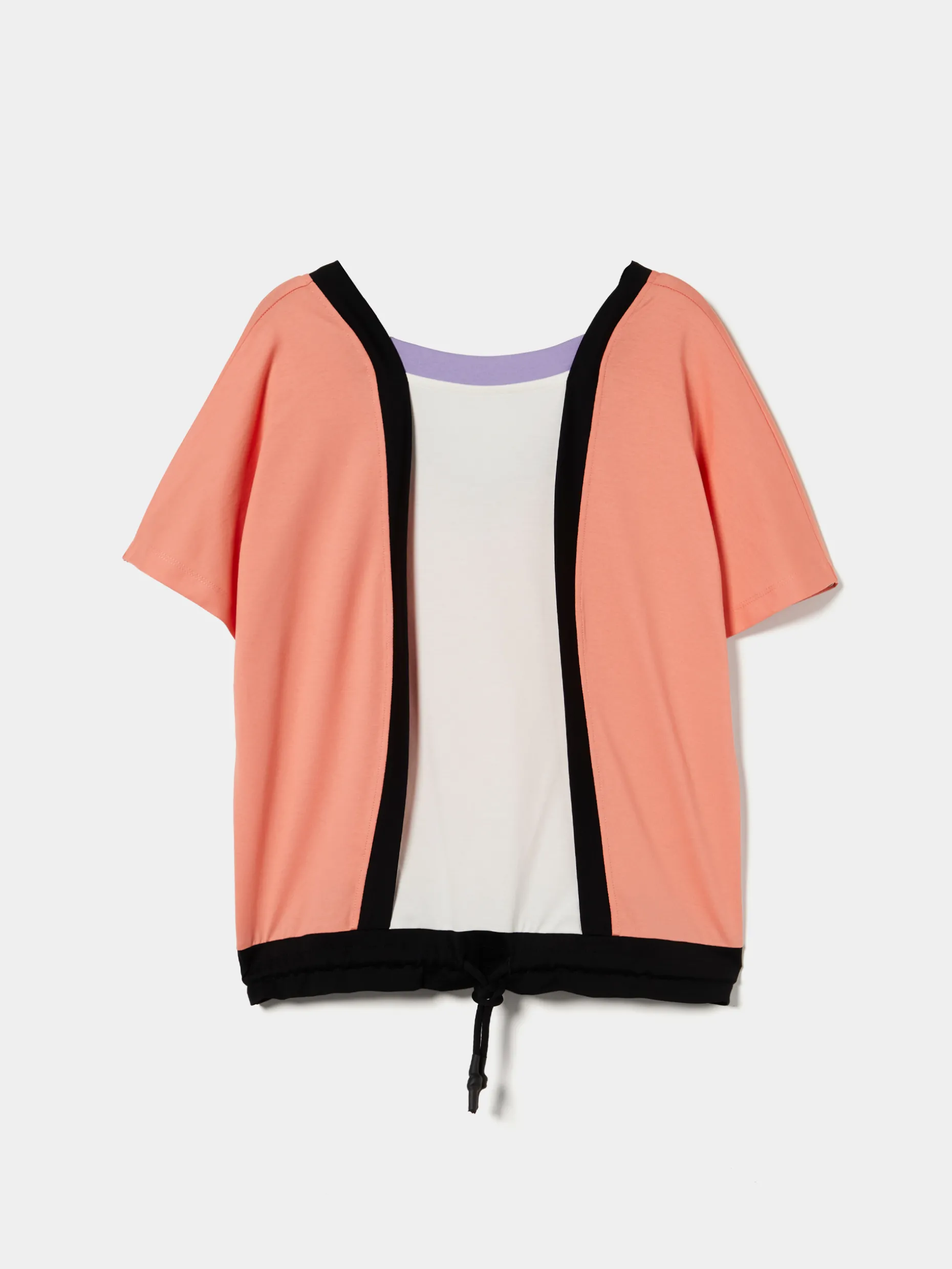 T-shirt color block com cintura ajustável|LION OF PORCHES New