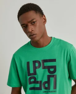 T-shirt com estampado em algodão|LION OF PORCHES Sale