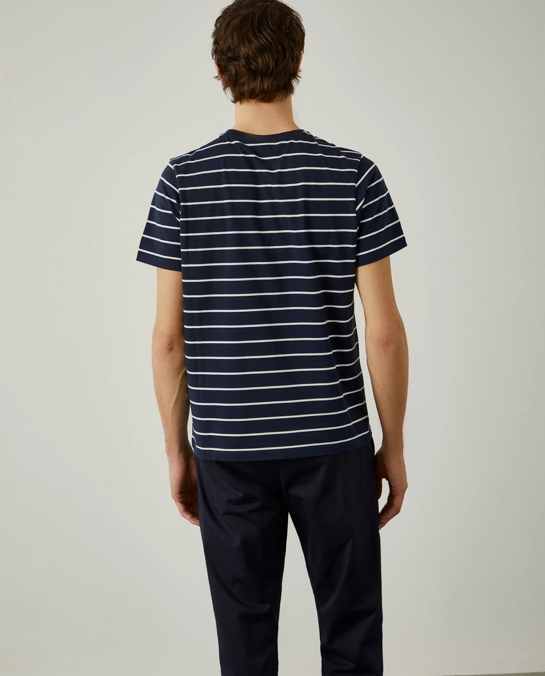 T-shirt com padrão de riscas 100% algodão|LION OF PORCHES Cheap
