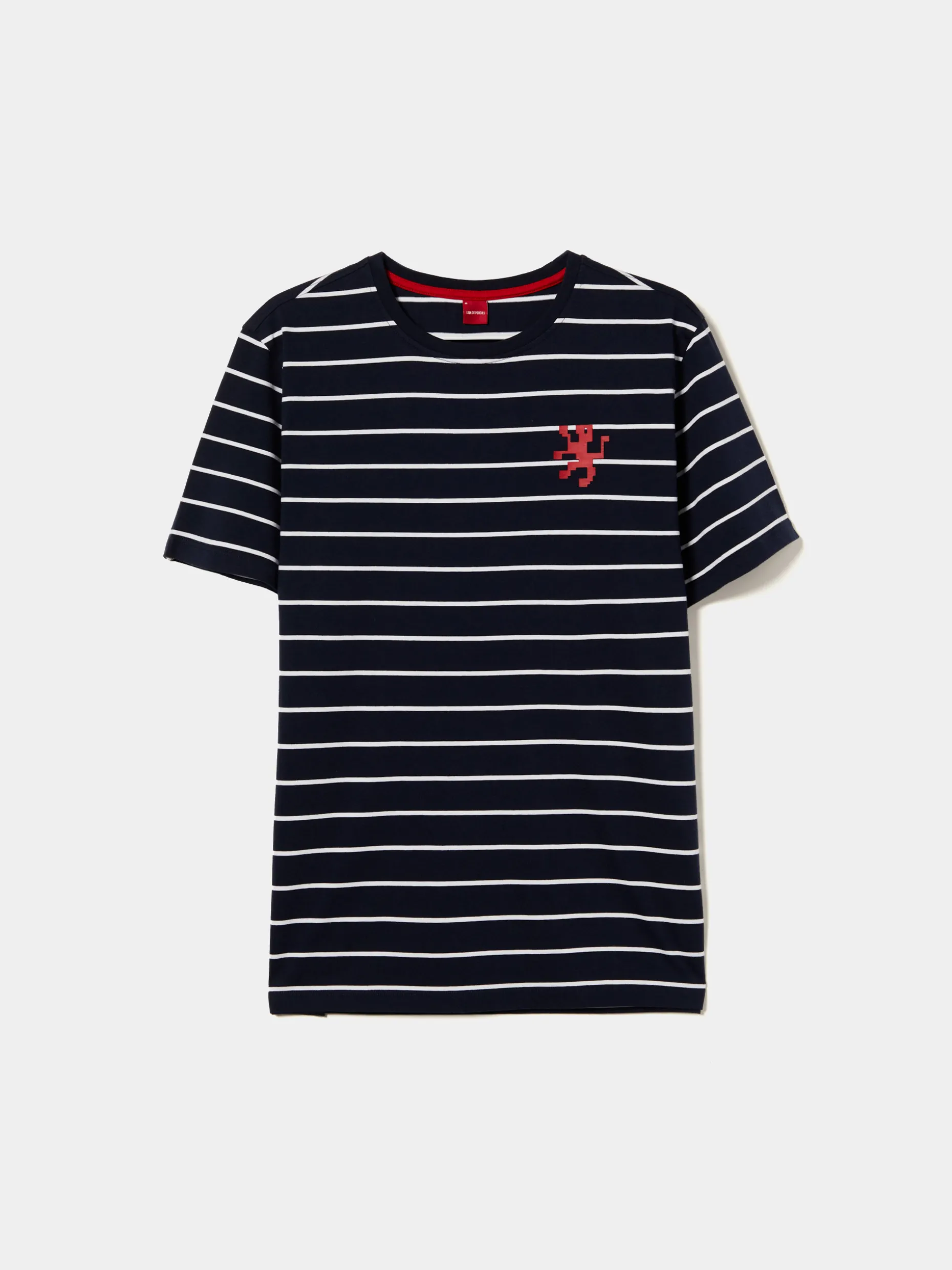T-shirt com padrão de riscas 100% algodão|LION OF PORCHES Cheap