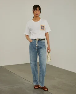 T-shirt cropped com bolso em crochet|LION OF PORCHES Discount