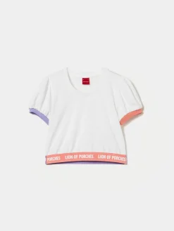 T-shirt cropped com manga balão|LION OF PORCHES Sale