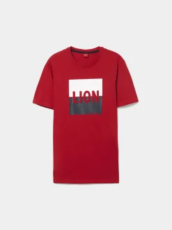 T-shirt de algodão com estampado|LION OF PORCHES Sale