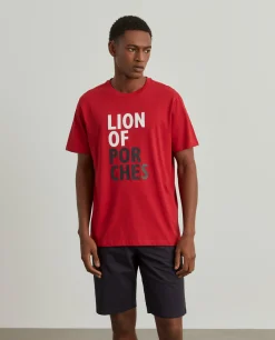 T-shirt de algodão com estampado|LION OF PORCHES New